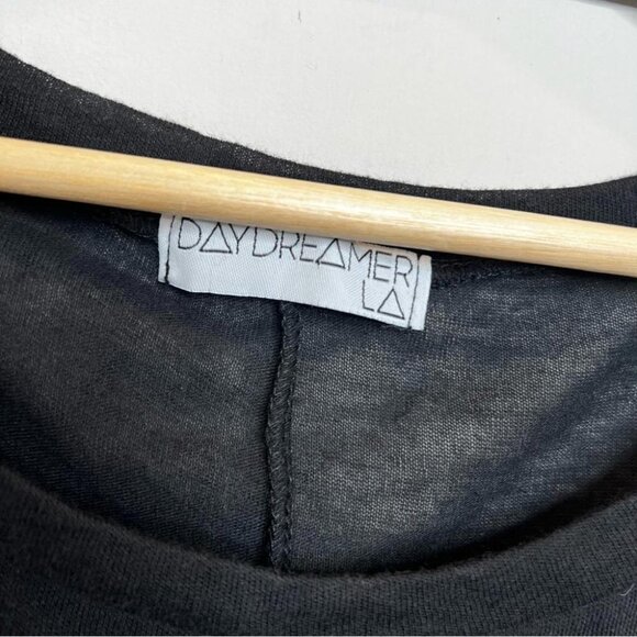 Daydreamer LA Womens Size XS Long Sleeve Dolman Boxy Tee Shirt Black Gauze Sheer - Picture 5 of 7